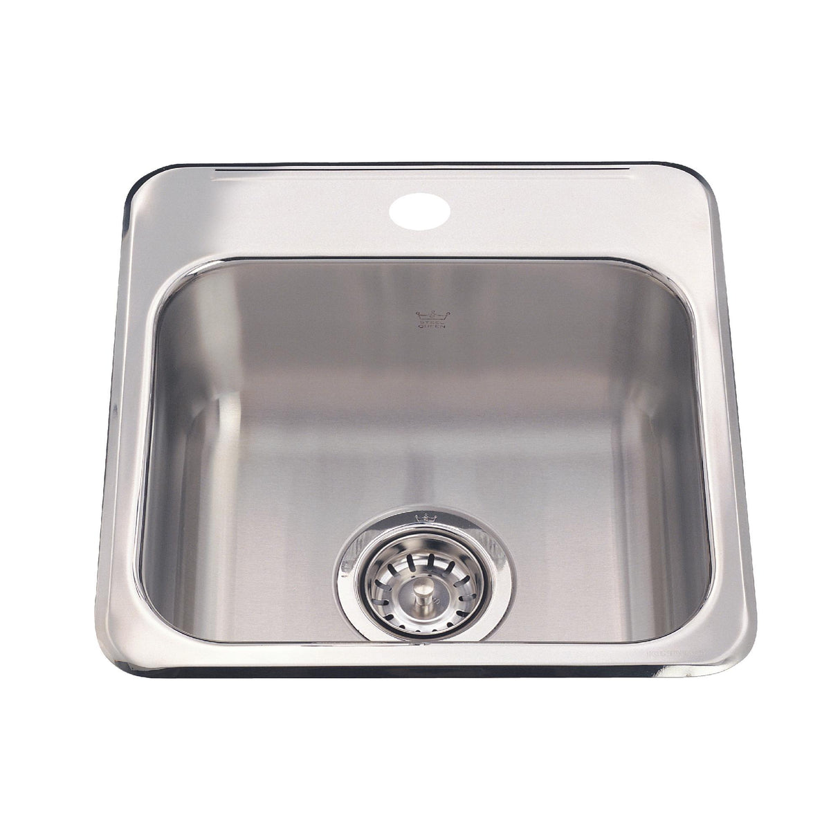 KINDRED QSL1515-6-1N Steel Queen 15.13-in LR x 15.44-in FB x 6-in DP Drop In Single Bowl 1-Hole Stainless Steel Hospitality Sink In Satin Finished Bowl with Mirror Finished Rim