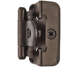 Amerock Double Demountable Cabinet Hinge 1/2 inch (13 mm) Overlay Hinge Oil Rubbed Bronze 2 Pack Self-Closing Hinge Cabinet Door Hinge