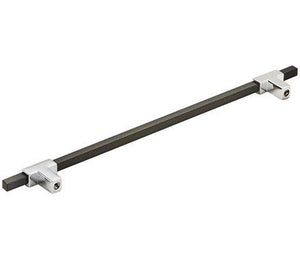 Amerock Cabinet Pull Polished Chrome/Brushed Matte Black 10-1/16 inch (256 mm) Center to Center Urbanite 1 Pack Drawer Pull Drawer Handle Cabinet Hardware