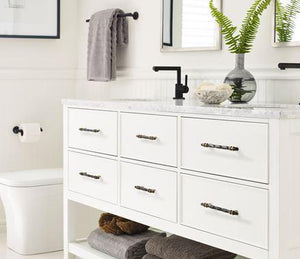 Amerock BP36650MBKBBZ Carrione Cabinet Pull, 6-5/16 in (160 mm) Center-to-Center, Marble Black/Golden Champagne