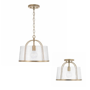Capital Lighting 247011AD Madison 1 Light Semi-Flush Aged Brass