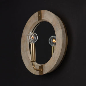 Capital Lighting 647311WS Finn 1 Light Sconce White Wash and Matte Brass