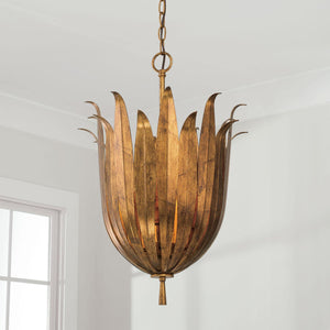 Capital Lighting 349542AG Eden 4 Light Pendant Antique Gold