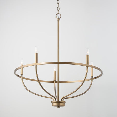 Capital Lighting 428551AD Greyson 5 Light Chandelier Aged Brass