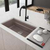 FRANKE PKG11031OYS Peak 32.0-in. x 18.8-in. Oyster Granite Undermount Single Bowl Kitchen Sink - PKG11031OYS In Oyster