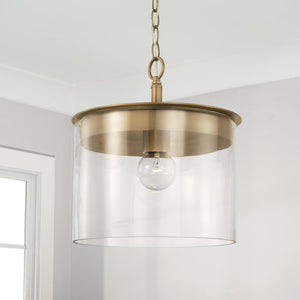 Capital Lighting 246812AD Mason 1 Light Semi-Flush Aged Brass