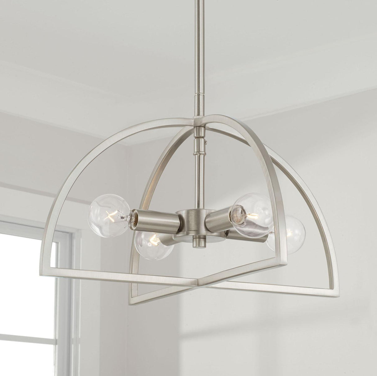 Capital Lighting 248841BN Lawson 4 Light Dual Mount Semi-Flush/Pendant Brushed Nickel