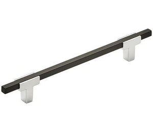 Amerock Cabinet Pull Polished Chrome/Brushed Matte Black 6-5/16 inch (160 mm) Center to Center Urbanite 1 Pack Drawer Pull Drawer Handle Cabinet Hardware