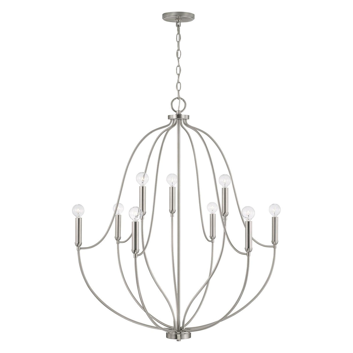 Capital Lighting 447091BN Madison 9 Light Chandelier Brushed Nickel