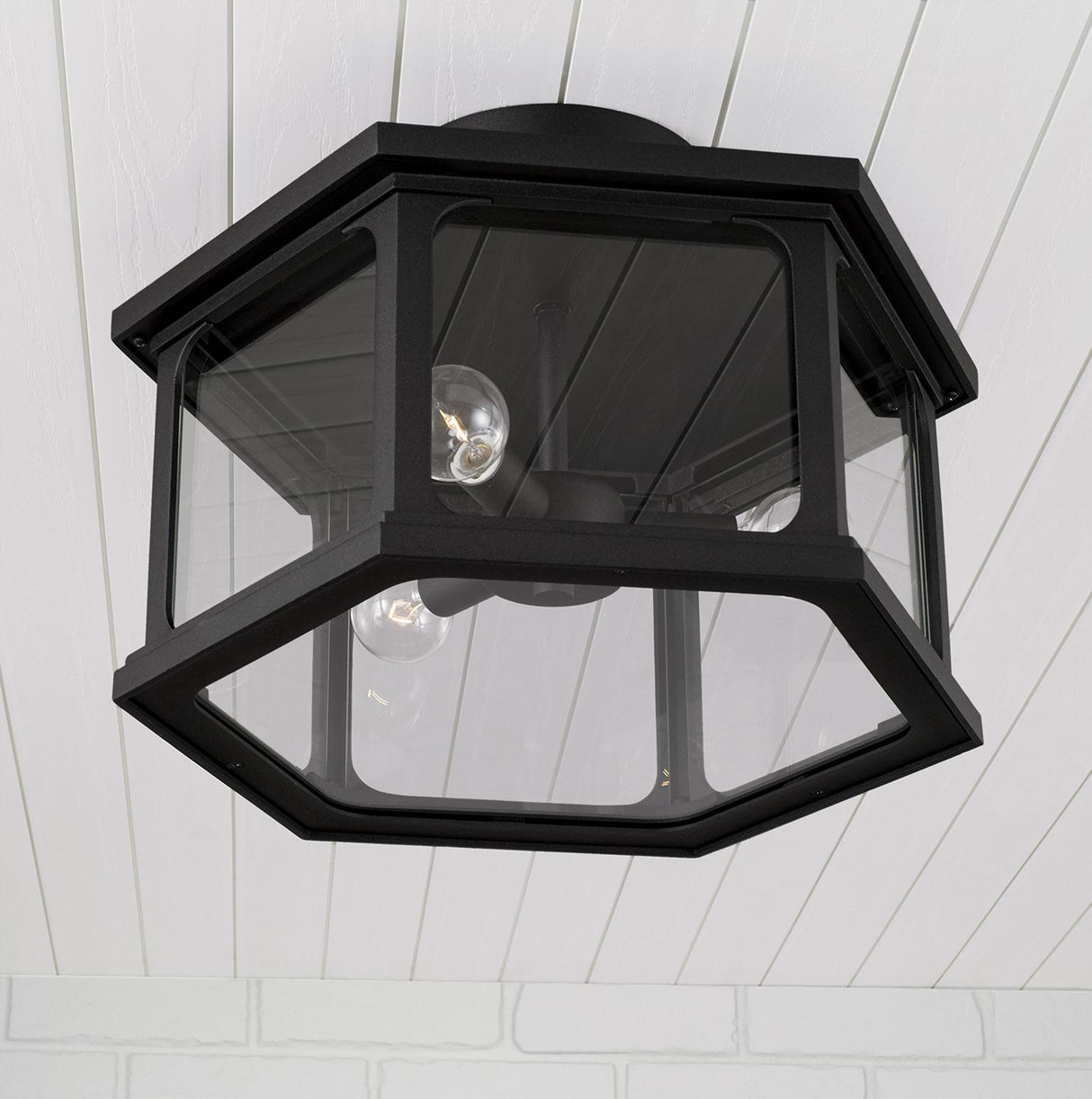 Capital Lighting 946632BK Walton 3 Light Outdoor Semi-Flush Black