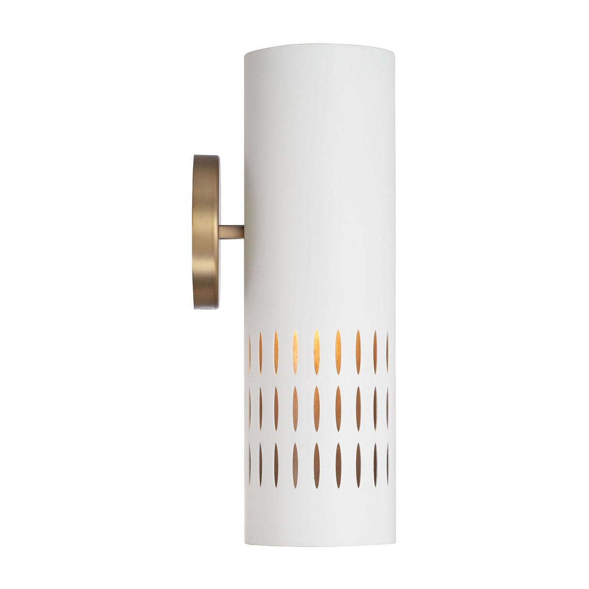 Capital Lighting 650211AW Dash 1 Light Sconce Aged Brass and White