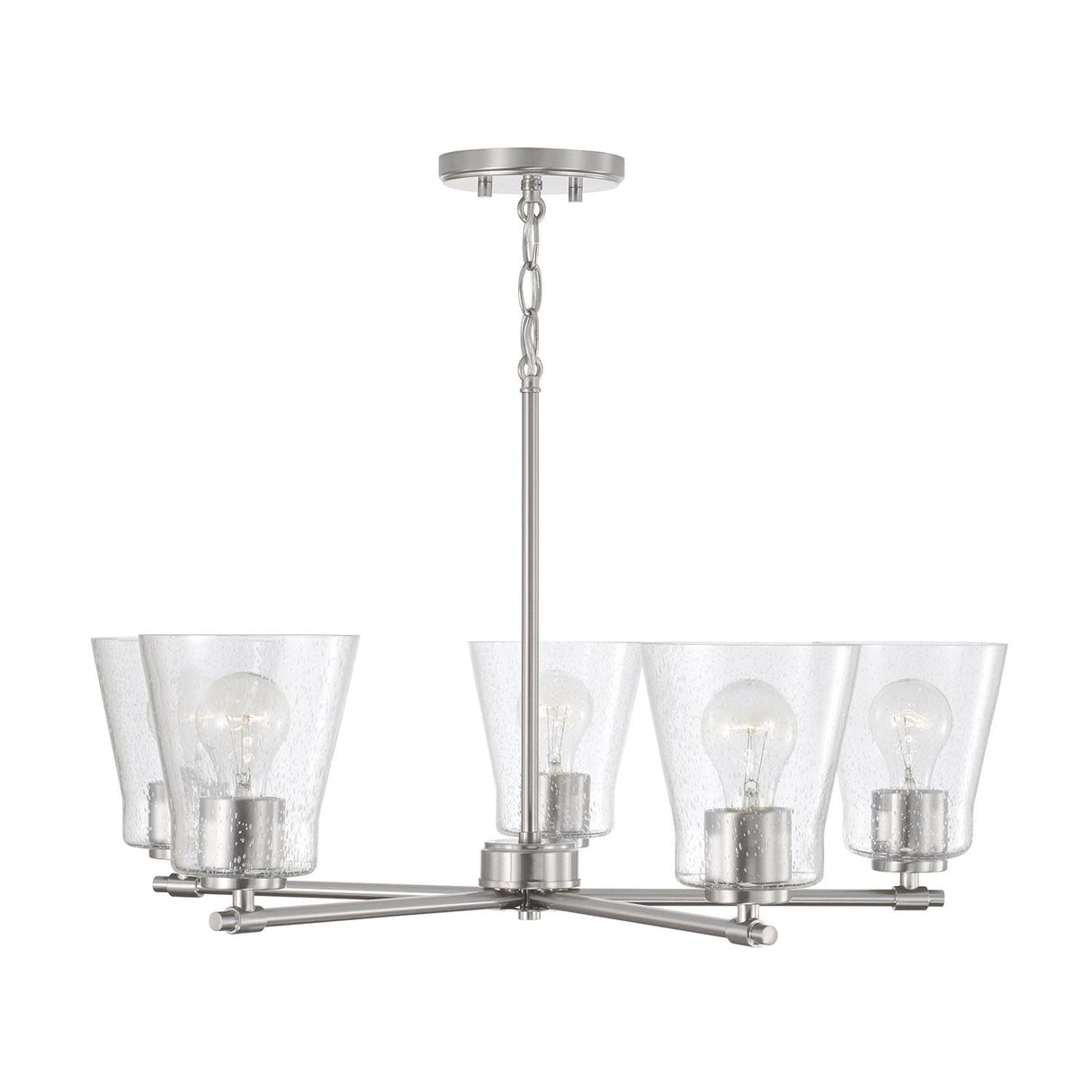 Capital Lighting 446951BN-533 Baker 5 Light Chandelier Brushed Nickel