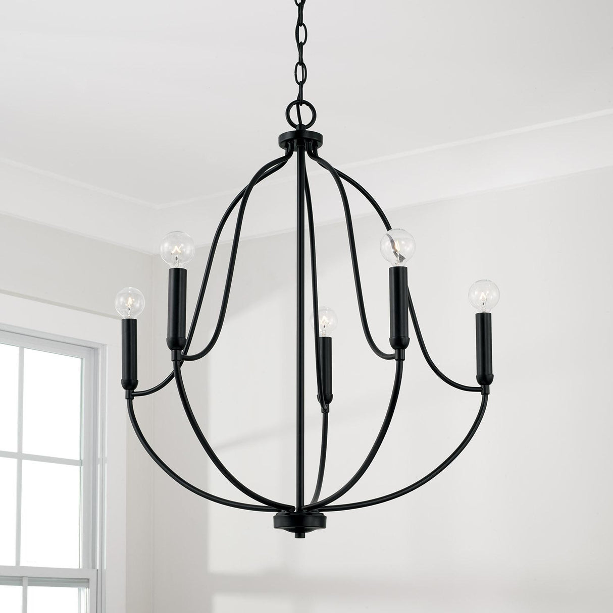 Capital Lighting 447051MB Madison 5 Light Chandelier Matte Black