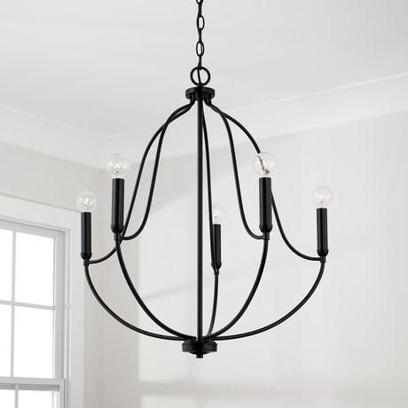 Capital Lighting 447051MB Madison 5 Light Chandelier Matte Black