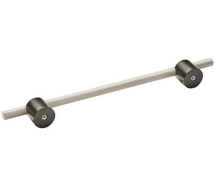 Amerock Cabinet Pull Matte Black/Silver Champagne 7-9/16 inch (192 mm) Center to Center Transcendent 1 Pack Drawer Pull Drawer Handle Cabinet Hardware