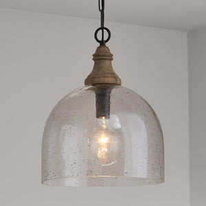 Capital Lighting 336011YP-484 Inglewood 1 Light Pendant Grey Wash and Dark Pewter