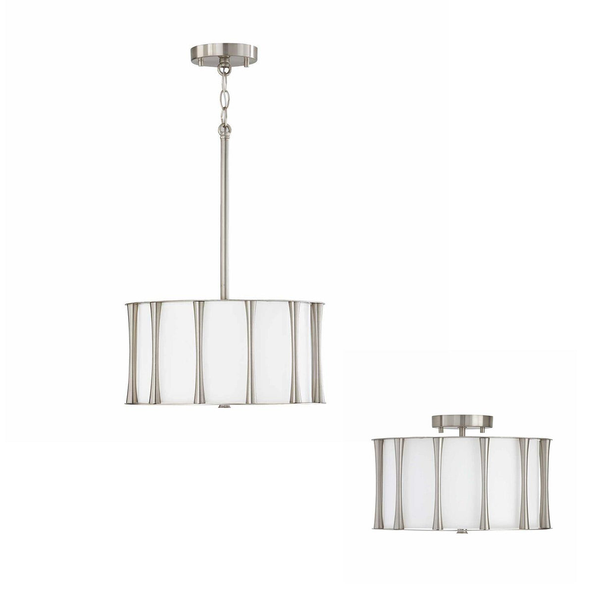 Capital Lighting 244631BN Bodie 3 Light Dual Mount Semi-Flush/Pendant Brushed Nickel