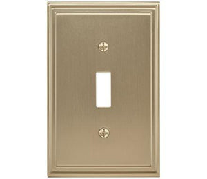 Amerock Wall Plate Golden Champagne 1 Toggle Switch Plate Cover Mulholland 1 Pack Light Switch Cover