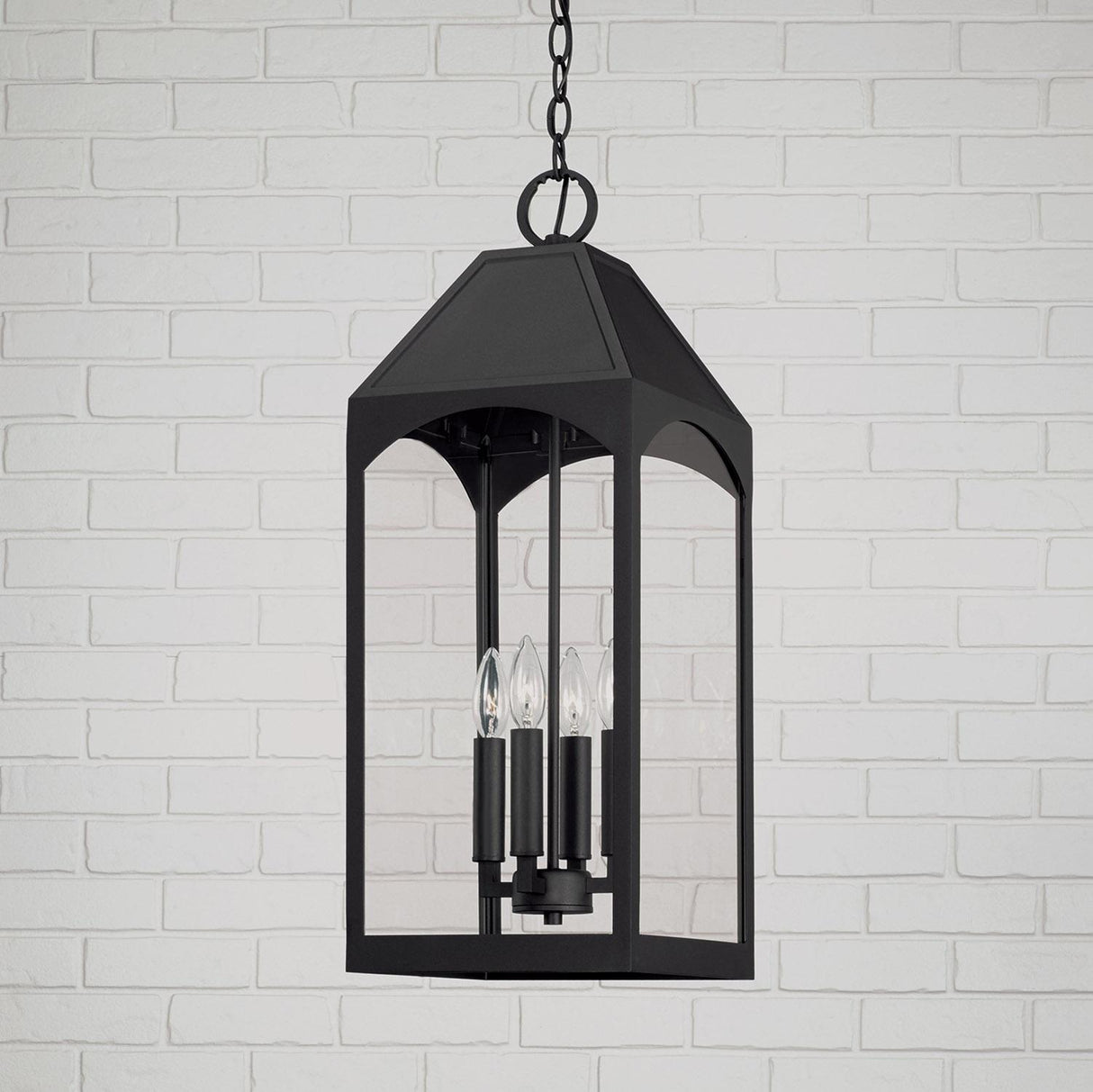 Capital Lighting 946342BK Burton 4 Light Outdoor Hanging Lantern Black