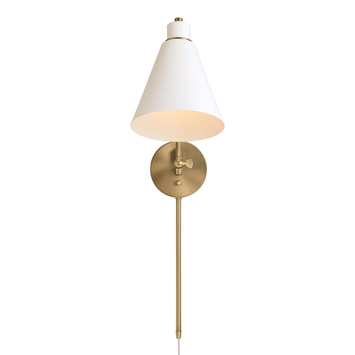 Capital Lighting 650111AW Bradley 1 Light Sconce Aged Brass and White