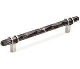 Amerock BP36650MBKPN Carrione Cabinet Pull, 6-5/16 in (160 mm) Center-to-Center, Marble Black/Polished Nickel