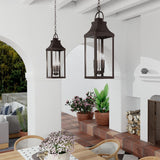 Capital Lighting 946442OZ Bradford 4 Light Outdoor Hanging Lantern Oiled Bronze