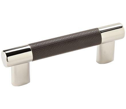 Amerock Cabinet Pull Polished Nickel/Black Bronze 3inch & 3-3/4 inch (76mm & 96 mm) Center to Center Esquire 1 Pack Drawer Pull Drawer Handle Cabinet Hardware
