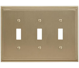 Amerock Wall Plate Golden Champagne 3 Toggle Switch Plate Cover Mulholland 1 Pack Light Switch Cover