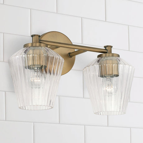 Capital Lighting 141421AD-507 Beau 2 Light Vanity Aged Brass
