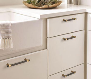 Amerock Cabinet Pull Matte Black/Champagne Bronze 3-3/4 inch (96 mm) Center-to-Center Mergence 1 Pack Drawer Pull Cabinet Handle Cabinet Hardware