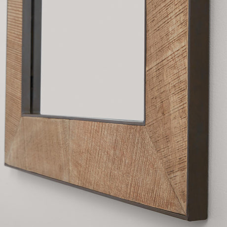 Capital Lighting 736102MM Mirror Decorative Mirror Natural Rough Sawn Wood with Zinc Metal