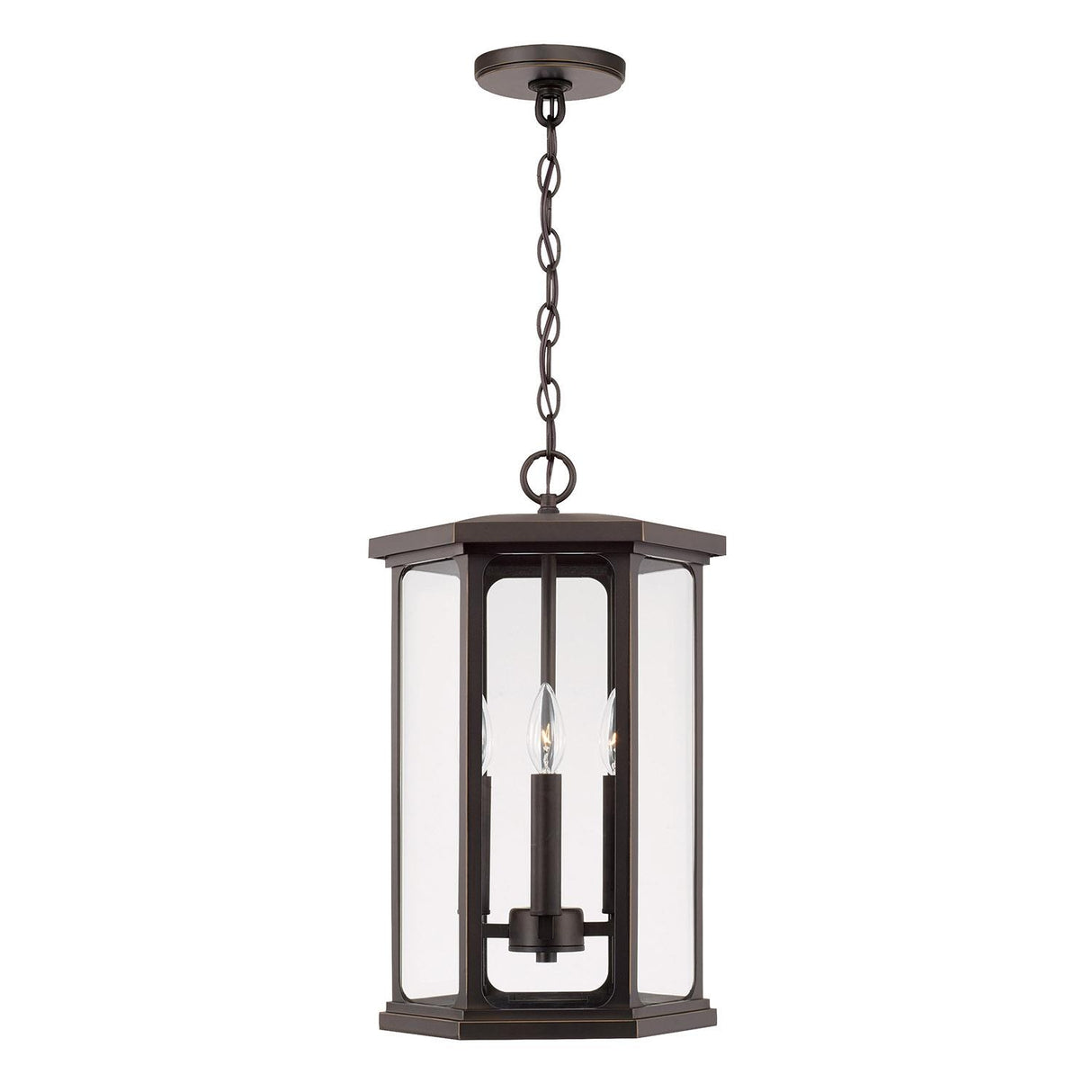 Capital Lighting 946642OZ Walton 4 Light Outdoor Hanging Lantern Oiled Bronze