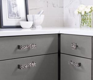 Amerock Cabinet Pull Black Chrome 5-1/16 inch (128 mm) Center to Center Calathea 1 Pack Drawer Pull Drawer Handle Cabinet Hardware