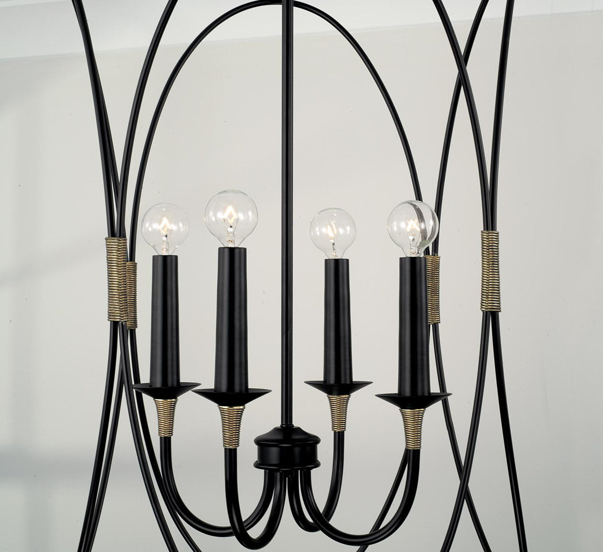 Capital Lighting 545641KB Amara 4 Light Foyer Matte Black with Brass
