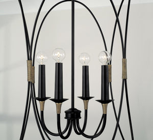 Capital Lighting 545641KB Amara 4 Light Foyer Matte Black with Brass