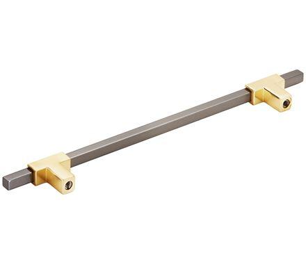 Amerock Cabinet Pull Brushed Gold/Black Chrome 7-9/16 inch (192 mm) Center to Center Urbanite 1 Pack Drawer Pull Drawer Handle Cabinet Hardware