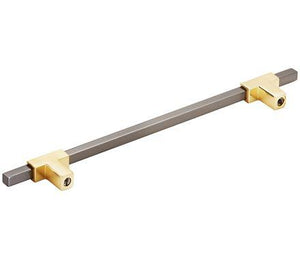 Amerock Cabinet Pull Brushed Gold/Black Chrome 7-9/16 inch (192 mm) Center to Center Urbanite 1 Pack Drawer Pull Drawer Handle Cabinet Hardware