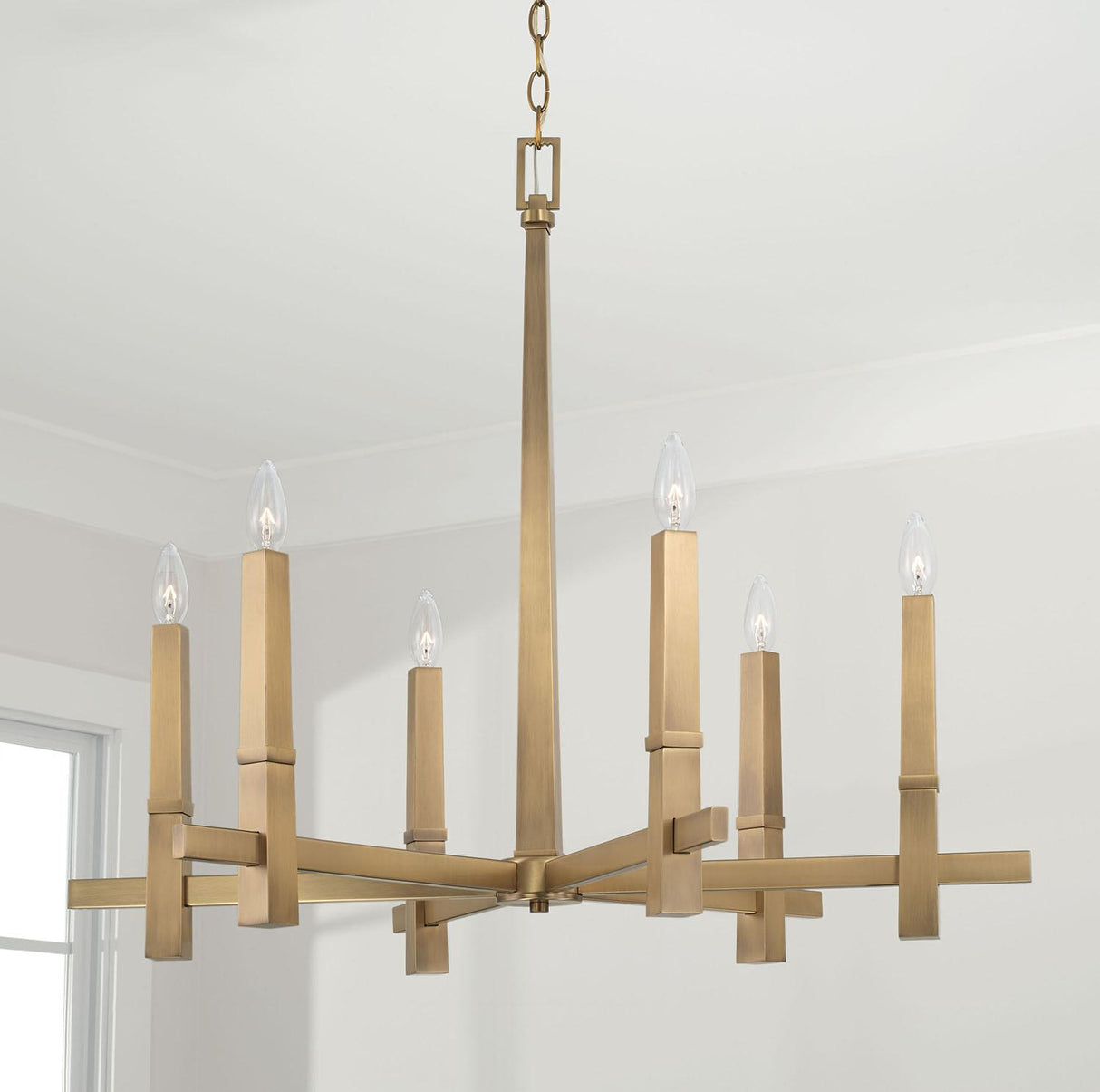 Capital Lighting 449661AD Blake 6 Light Chandelier Aged Brass