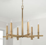 Capital Lighting 449661AD Blake 6 Light Chandelier Aged Brass