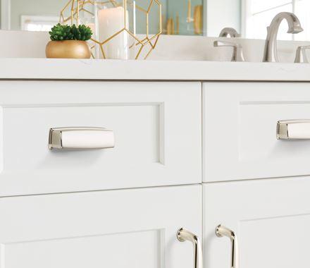 Amerock Cabinet Cup Pull Polished Nickel 3-3/4 inch (96 mm) Center to Center Kane 1 Pack Drawer Pull Drawer Handle Cabinet Hardware