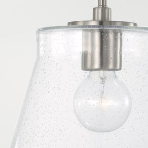 Capital Lighting 346912BN Baker 1 Light Pendant Brushed Nickel