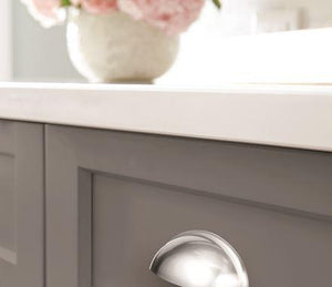 Amerock Cabinet Cup Pull Polished Chrome 3 inch (76 mm) Center-to-Center Ravino 1 Pack Drawer Pull Drawer Handle Cabinet Hardware