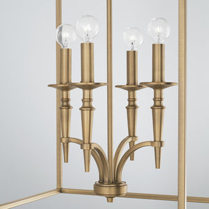 Capital Lighting 542641AD Abbie 4 Light Foyer Aged Brass
