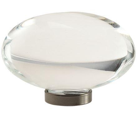 Amerock Cabinet Knob Clear/Gunmetal 1-3/4 inch (44 mm) Length Glacio 1 Pack Drawer Knob Cabinet Hardware