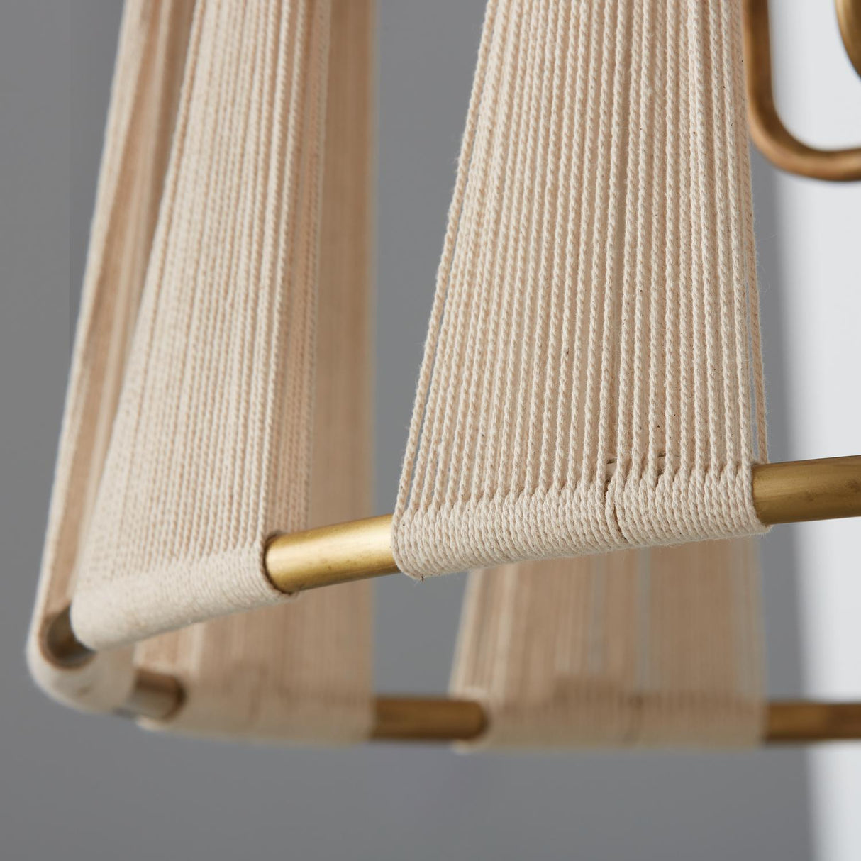 Capital Lighting 541141NP Bianca 4 Light Foyer Bleached Natural Rope and Patinaed Brass