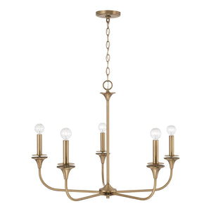 Capital Lighting 448951AD Presley 5 Light Chandelier Aged Brass