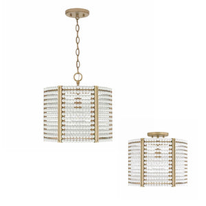Capital Lighting 247111AP Brynn 1 Light Semi-Flush Aged Brass Painted