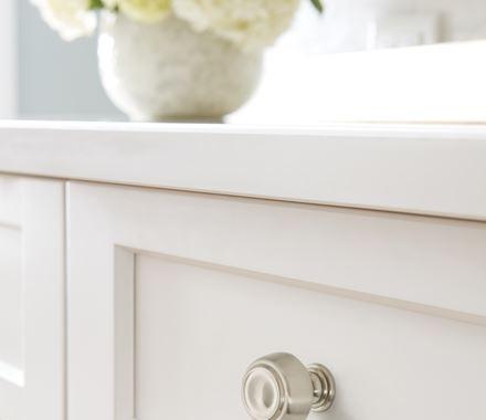 Amerock Cabinet Knob Satin Nickel 1-5/8 inch (41 mm) Diameter Kane 1 Pack Drawer Knob Cabinet Hardware
