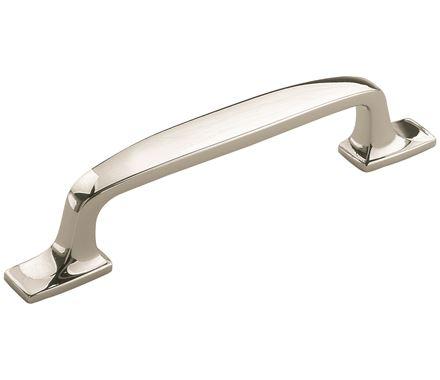 Amerock Cabinet Pull Polished Nickel 3-3/4 inch (96 mm) Center to Center Highland Ridge 1 Pack Drawer Pull Drawer Handle Cabinet Hardware