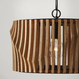 Capital Lighting 244632WK Archer 1 Light Dual Mount Semi-Flush/Pendant Light Wood and Matte Black